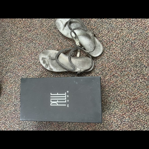 Pelle Moda metallic silver cork soled sandals - Picture 1 of 3